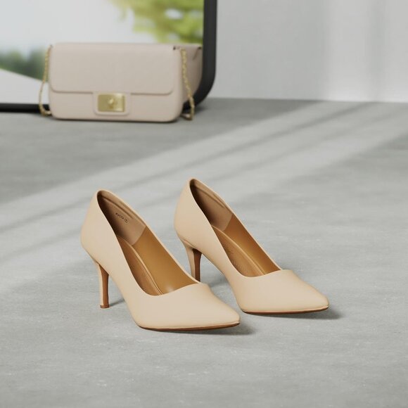 Dream Pair Women's Nubuck Faux Leather Kucci Pointed Toe High Heel Pumps Shoes - Picture 2 of 7